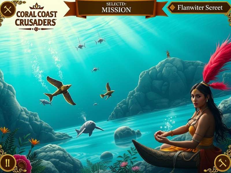 Coral Coast Crusaders gameplay screenshot showing underwater adventure
